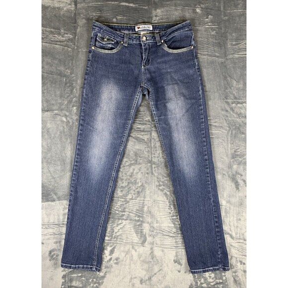 I Love Harlem Denim - I Love Harlem Women's Size 7 Embroidered Stretch Skinny Denim Jeans